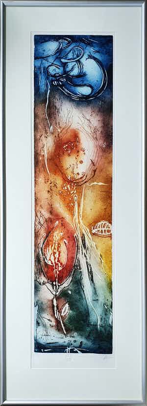 Ad Arma - Ets: 'Sudden cloud' - Ingelijst (Zeer groot) verkocht voor € 195!