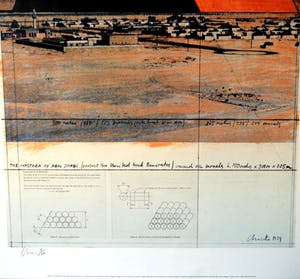 Christo - MASTABA- offset op gehamerd karton-handgesigneerd 100x70 cm kopen? Bied vanaf 320!