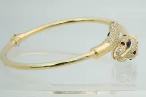 11 - Mooi gedetailleerde 18 karaats geel-gouden panter armband - gekeurd kopen? Bied vanaf 590!