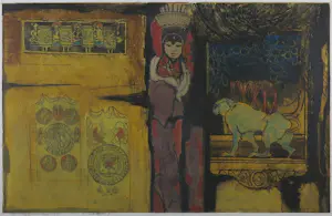 Ru van Rossem - Grote ets / aquatint, The Living Godess - Ingelijst kopen? Bied vanaf 150!