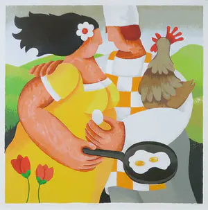 Yvonne Zomerdijk - Zeefdruk, Kakelvers kopen? Bied vanaf 50!