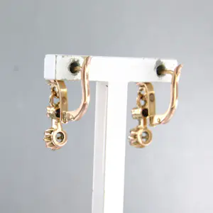 18k rosé gouden oorhangers met roos geslepen diamant tot. 0,10ct – G/H - SI kopen? Bied vanaf 320!