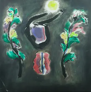 Henk Eikenaar - Acryl op doek, Als de maan opkomt - Ingelijst + boek kopen? Bied vanaf 400!