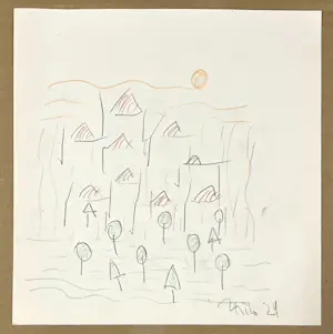 Thilo Maatsch - Abstract sunny landscape with houses kaufen? Bieten Sie von 375!