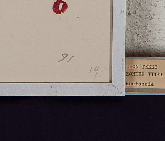 Leon Tebbe - Houtsnede op papier - gesigneerd m.o. - oplage 60/39 ex. - 1991 kopen? Bied vanaf 10!