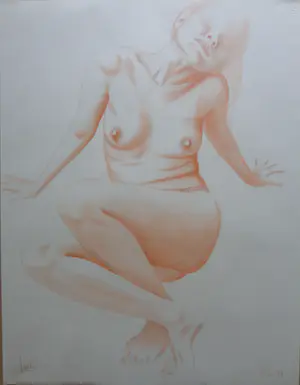 Bernard-Stephan Moldawan - NAAKTE VROUW / ORIGINEEL WERK / 65x50cm / SIG / 1978 kopen? Bied vanaf 25!