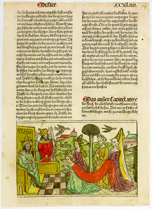 Anton Koberger - Wiegedruk en houtsnede, Blad uit de 9e Duitse Bijbel CCXLIIII verkauft für € 64!