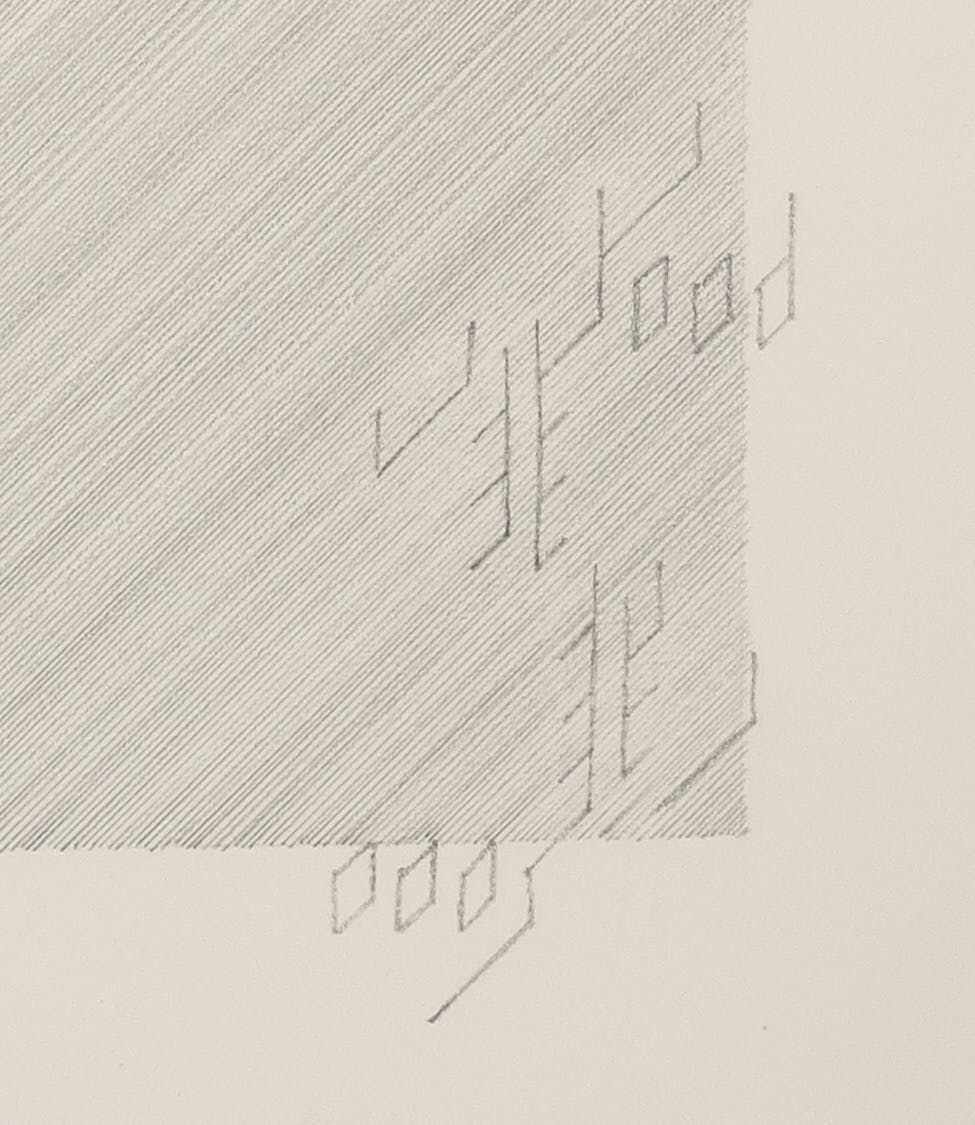 Wim Smits - Potlood tekening, Analytical system variations Arabisch schrift - Ingelijst kopen? Bied vanaf 1!