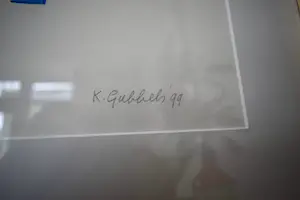 Klaas Gubbels - Litho - Rode kan op blauwe tafel Nr.94 - Geheel nieuw ingelijst kopen? Bied vanaf 550!