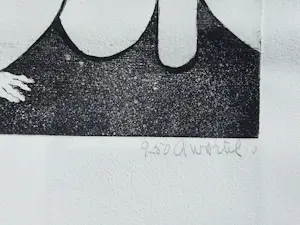 Ans Wortel - Typische jaren 70, in kleine (50) oplage gemaakte Ets "de hoofden redden ...." kopen? Bied vanaf 38!