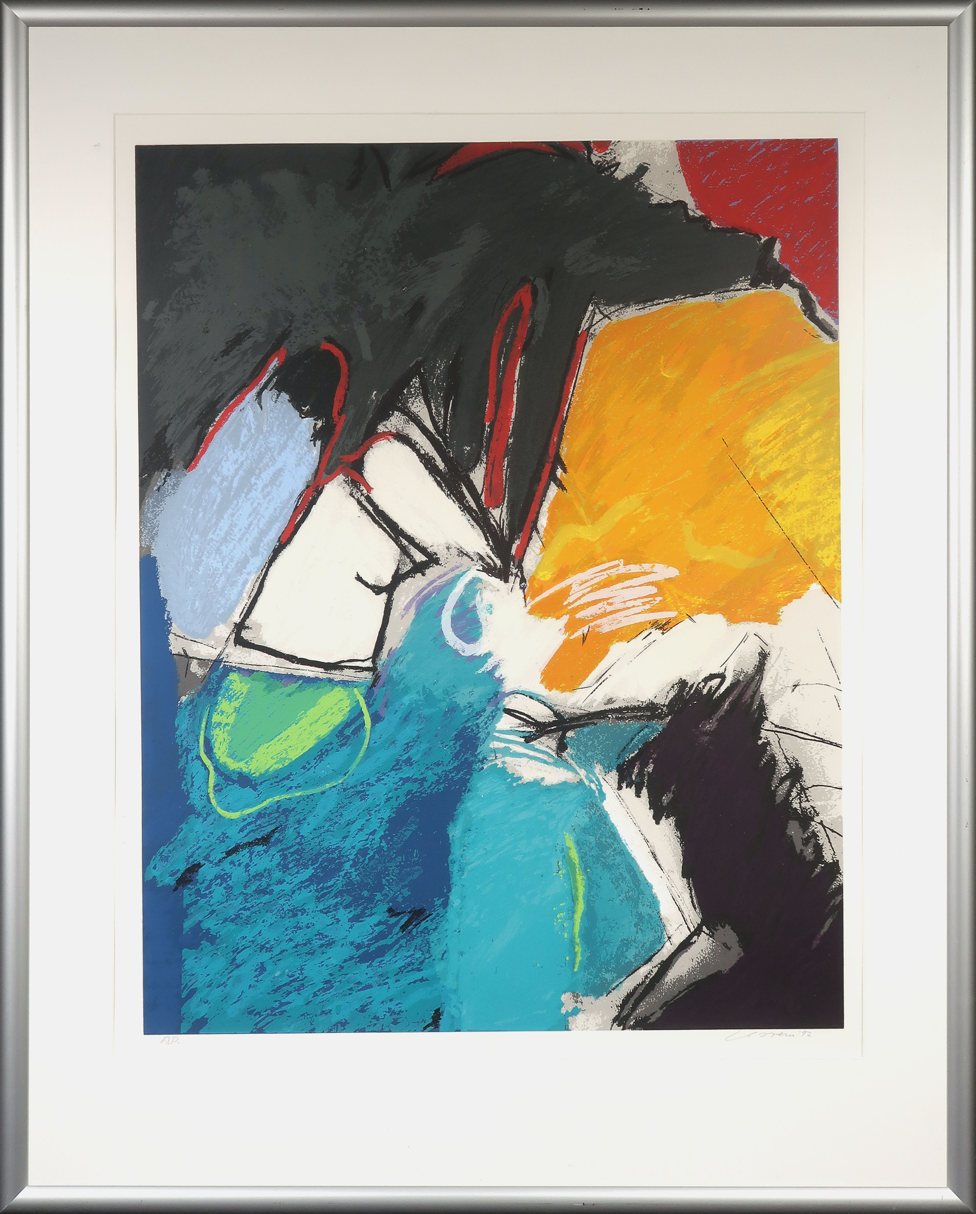 Henk van Vessem - Zeefdruk, Zonder titel II - Ingelijst (Groot) verkocht voor € 35!