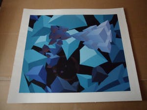 Hans Klaui - Mooi geometrische zeefdruk van Hans Klaui, kopen? Bied vanaf 40!