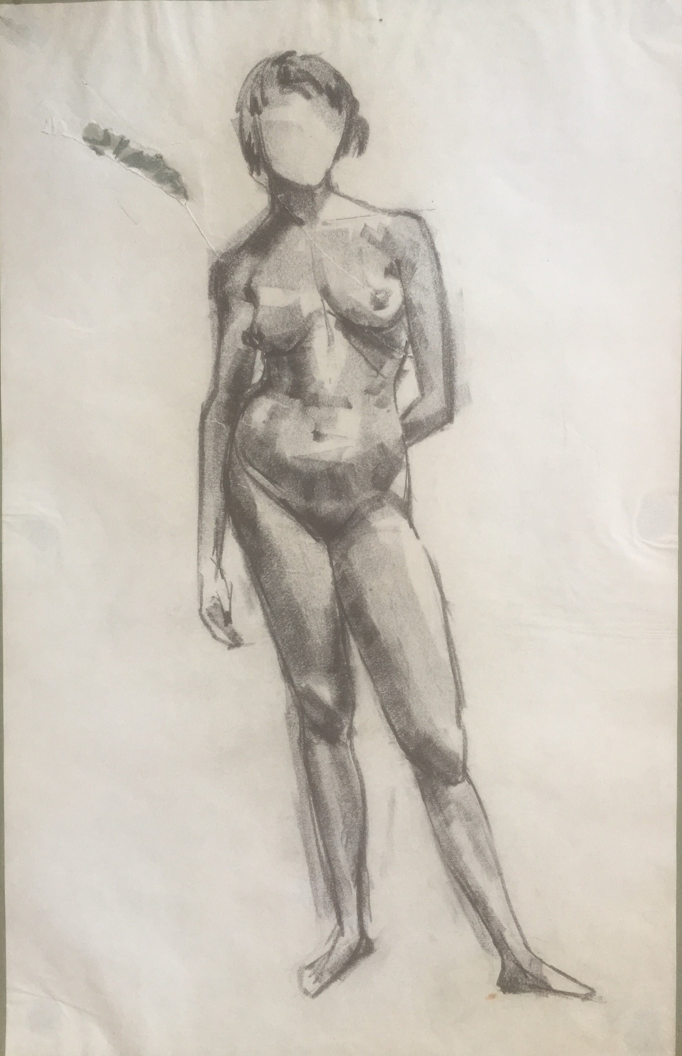 Niet of onleesbaar gesigneerd - Naakt Houtskool op papier kopen? Bied vanaf 1!