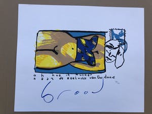 Herman Brood - Kleurenzeefdruk: Oh hoe ik hunker maar de zeelucht van Uw doos kopen? Bied vanaf 245!