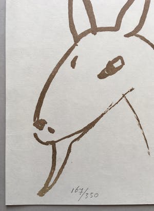 Klaas Gubbels - litho op handgeschept papier 'Geitje' - 2007 kopen? Bied vanaf 145!