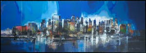 AcheterPeter Meijer - Zeefdruk, Manhattan skyline bleu - Ingelijst (Groot)? Enchérissez de 70!