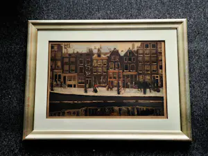 Henri Koetser - Grote kleuren Ets "Amsterdam wintergezicht" mooi ingelijst - potloodgesigneerd kaufen? Bieten Sie von 110!
