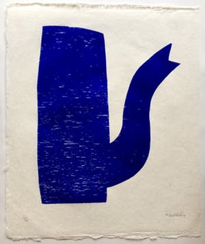 Klaas Gubbels - houtdruk ‘Blauwe Kan’ - oplage 16 ex. kopen? Bied vanaf 475!