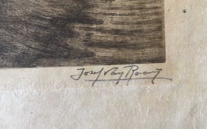 Jozef van Raay - Ets, Man op boot kopen? Bied vanaf 1!