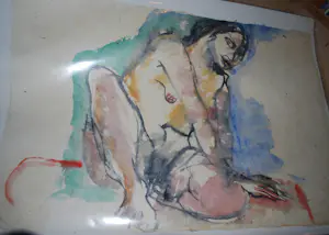 Rob Aussen - collectie van 9 grote aquarellen naakte vrouwen kopen? Bied vanaf 250!