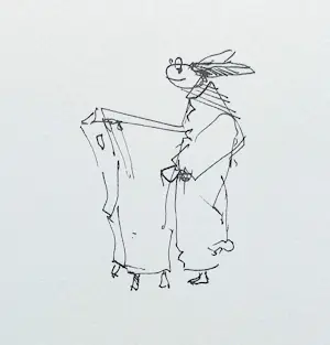 Dirkje Kuik - Konijnenschool, inkttekening kopen? Bied vanaf 150!