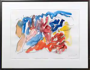 Buy Jan Sierhuis - Gouache/krijt op papier: 'Zonder titel' (1987)? Bid from 330!