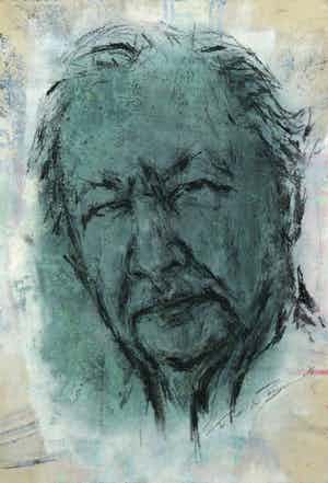 Wim de Bruin - Gemengde techniek op karton, Armando verkocht voor € 35!