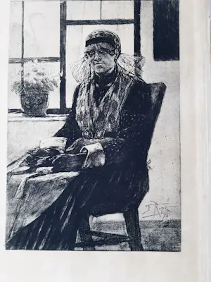 Felicien Rops - Ets, Vrouw in de stoel uit 1876 kopen? Bied vanaf 30!