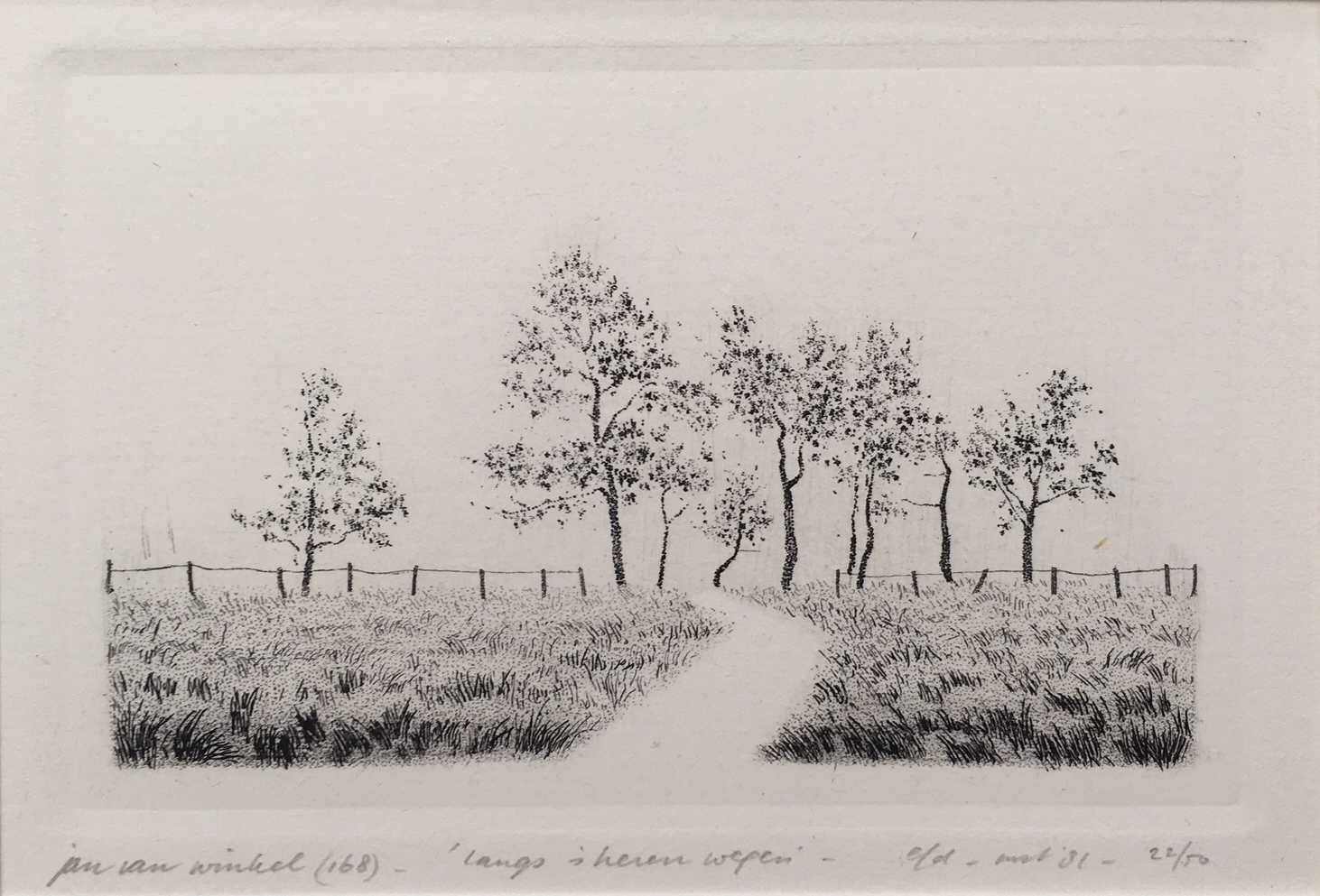 Jan van Winkel - Ets, Langs 's heren wegen verkocht voor € 35!