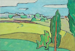 Paul Overhaus - Olieverf op doek, Ardens landschap met koolzaad I - Ingelijst kopen? Bied vanaf 50!