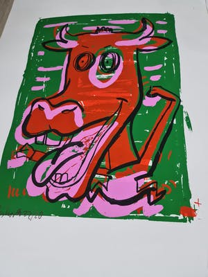 Peter Klashorst - lot van 2 cows - gesingeerd - 28/30 ex. kopen? Bied vanaf 1!