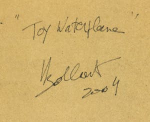 Jan Bollaert - Acryl op papier, Toy waterplane - Ingelijst kopen? Bied vanaf 80!