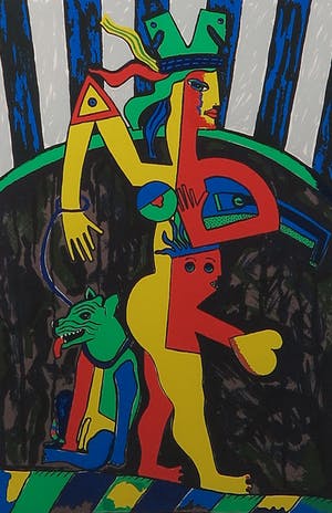 Cecile de Bruijn - Zeefdruk, Le chien Mexicain - Ingelijst kopen? Bied vanaf 1!