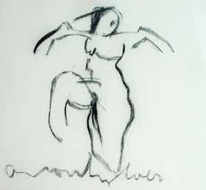 Anton Heyboer - Pastelkrijt, “Naakte vrouw” – gesigneerd & ingelijst verkocht voor € 1!