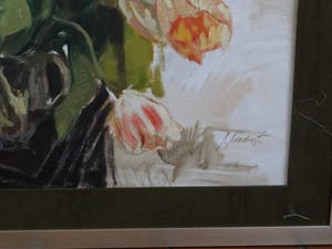 Gaby Landuyt - Roze tulpen op stoel kopen? Bied vanaf 30!