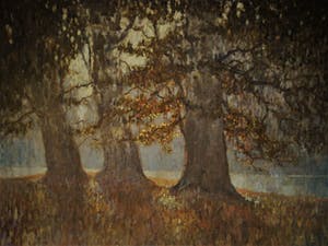 Niet of onleesbaar gesigneerd - Belgisch Impressionistisch-Luministisch olieverf "Ochtend in het Park" kopen? Bied vanaf 10!