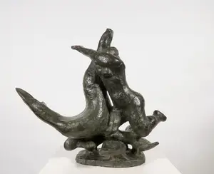 AcheterNic Jonk - Dynamisch gepatineerd bronzen beeld, Vrouw met walvis? Enchérissez de 1250!