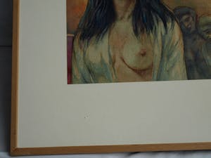 Klaas Pijlman - Aquarel , "Angst" – gesigneerd & ingelijst – 1960 kopen? Bied vanaf 35!