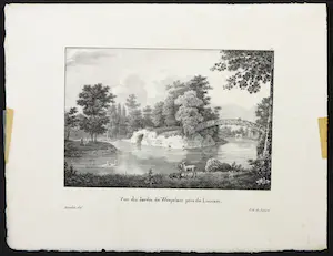 Jean Baptiste Madou - Litho, Vue du Jardin de Wespelaer près de Louvain kopen? Bied vanaf 20!