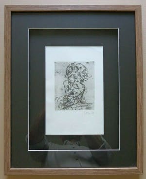 Asger Jorn - COBRA FIGUUR / ZW-W ETS / 53x43cm / KADER / SIG / 1959 kopen? Bied vanaf 475!