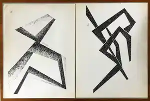 Toon Kelder - Lot van 2 litho's - Abstracte voorstellingen - 1965 verkocht voor € 1!