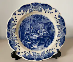Buy Kunstaardewerkfabriek Regina - Stel Delftsblauwe handbeschilderde wandborden? Bid from 20!