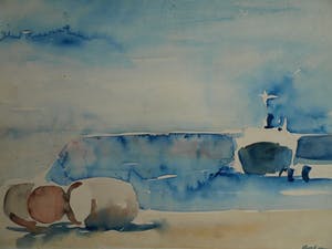 Niet of onleesbaar gesigneerd - Aquarel, “Zonder titel” – gesigneerd kopen? Bied vanaf 1!