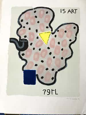 Reinier Lucassen - Zeefdruk: Is Art - 1979 verkocht voor € 100!