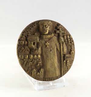 Egino Weinert - Bronzen penning, Sint Norbertus verkocht voor € 35!