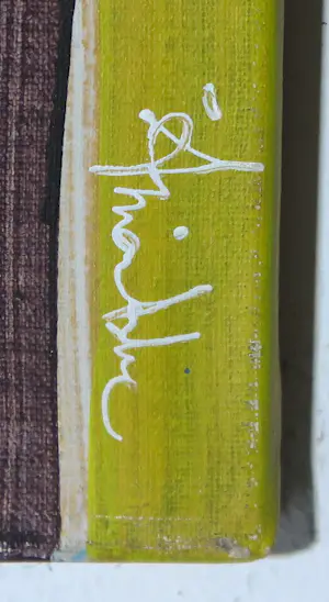 Amerentske Koopman - Gemengde techniek op doek, Laavend kopen? Bied vanaf 300!