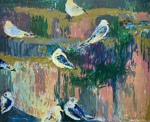 Ellie Slegten - kleurenlitho | 'Vogels' | 1994 kopen? Bied vanaf 50!