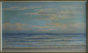 Jan Hopman - Ingelijst, olieverf op doek, Zeegezicht kopen? Bied vanaf 50!