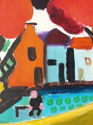 Piet Wiegman (II) - Heuvelachtig landschap met huizen kopen? Bied vanaf 150!