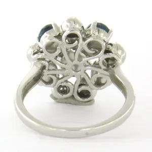 18k gouden ring met topaas, maansteen en briljant geslepen diamant tot. 0.20ct kopen? Bied vanaf 760!